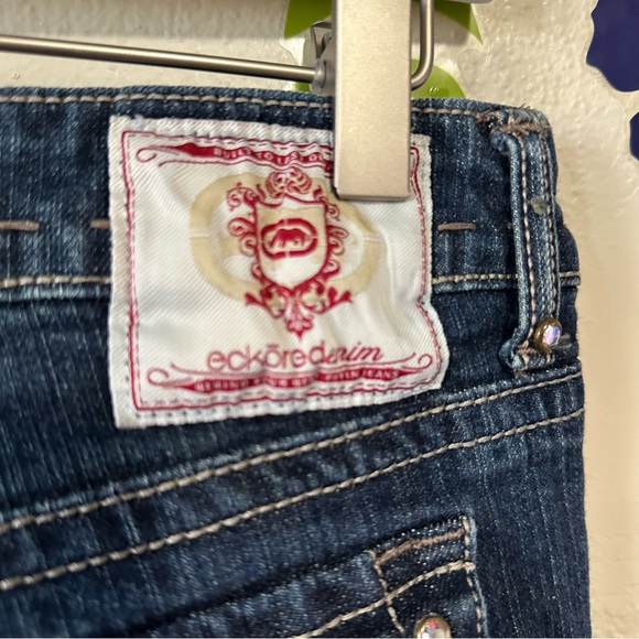 Echo Red Bootleg Regular Jeans Bling Bejeweled Rhinestone Size 29/9 R - Picture 13 of 13
